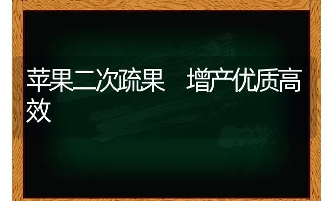 苹果二次疏果 增产优质高效 | 瓜果种植