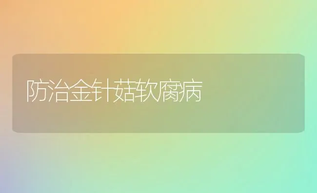 防治金针菇软腐病 | 食用菌种植