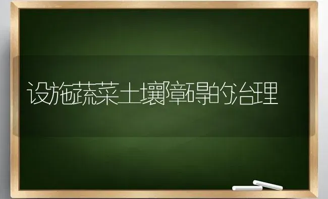 设施蔬菜土壤障碍的治理 | 蔬菜种植