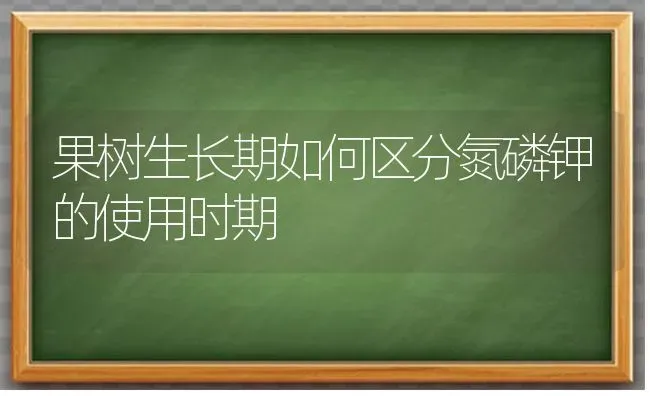 果树生长期如何区分氮磷钾的使用时期 | 瓜果种植