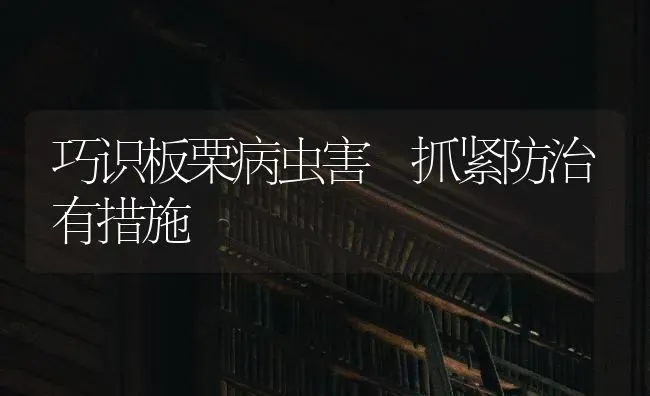 巧识板栗病虫害 抓紧防治有措施 | 种植病虫害防治