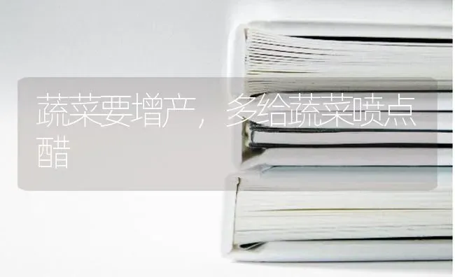 蔬菜要增产，多给蔬菜喷点醋 | 蔬菜种植