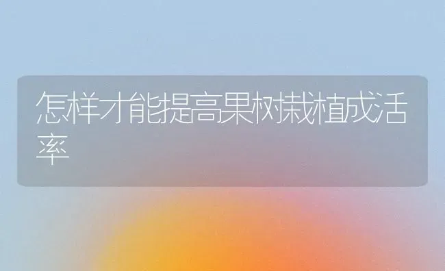 怎样才能提高果树栽植成活率 | 瓜果种植
