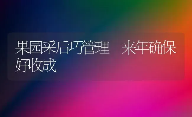 果园采后巧管理 来年确保好收成 | 瓜果种植