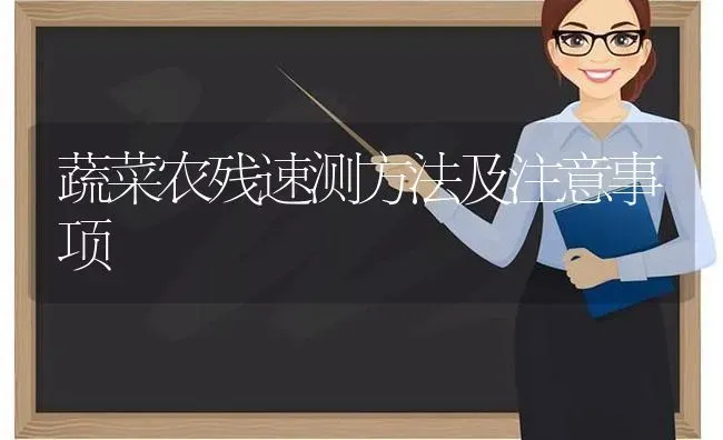 蔬菜农残速测方法及注意事项 | 蔬菜种植