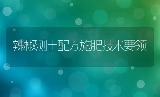 辣椒测土配方施肥技术要领 | 种植肥料施肥