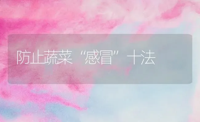 防止蔬菜“感冒”十法 | 蔬菜种植