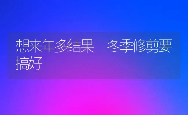 想来年多结果 冬季修剪要搞好 | 瓜果种植