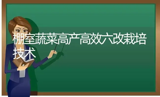 棚室蔬菜高产高效六改栽培技术 | 蔬菜种植