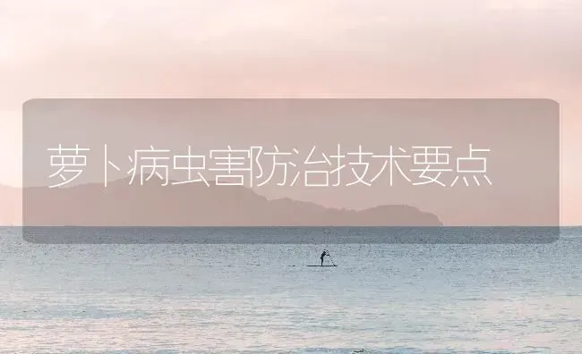 萝卜病虫害防治技术要点 | 种植病虫害防治