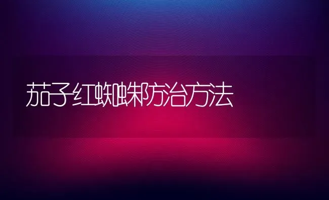 茄子红蜘蛛防治方法 | 蔬菜种植