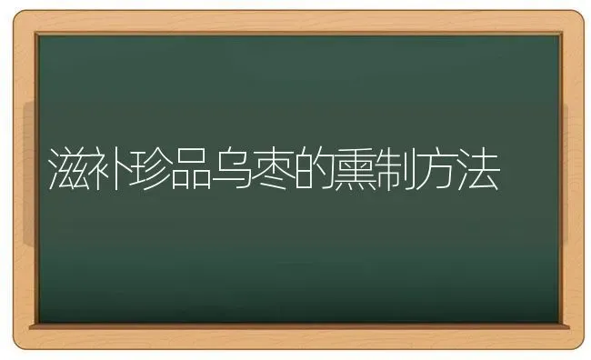 滋补珍品乌枣的熏制方法 | 瓜果种植