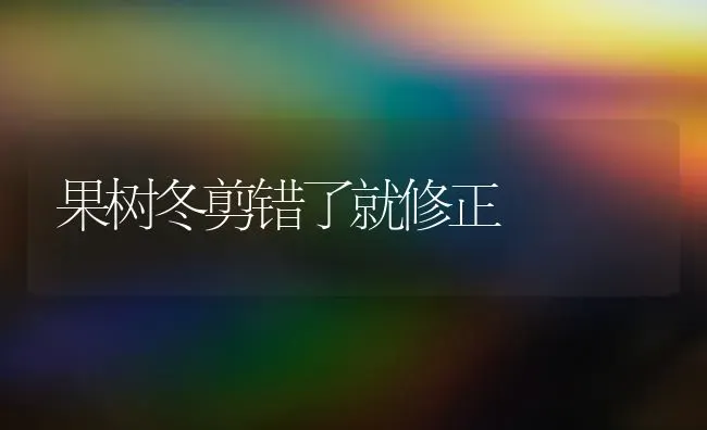 果树冬剪错了就修正 | 瓜果种植