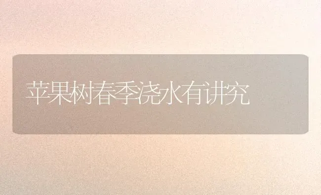 苹果树春季浇水有讲究 | 瓜果种植