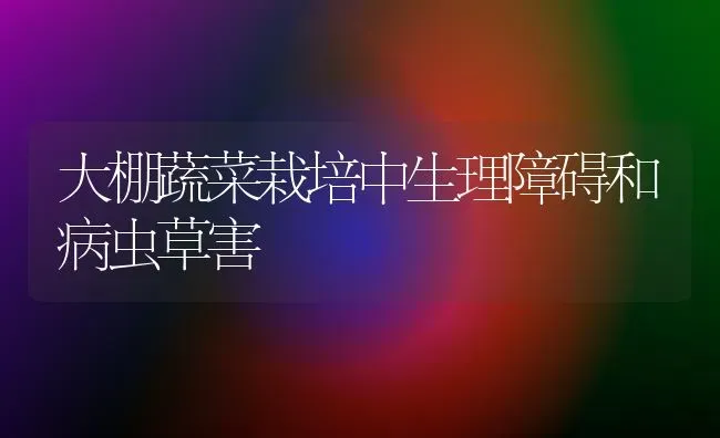 大棚蔬菜栽培中生理障碍和病虫草害 | 蔬菜种植