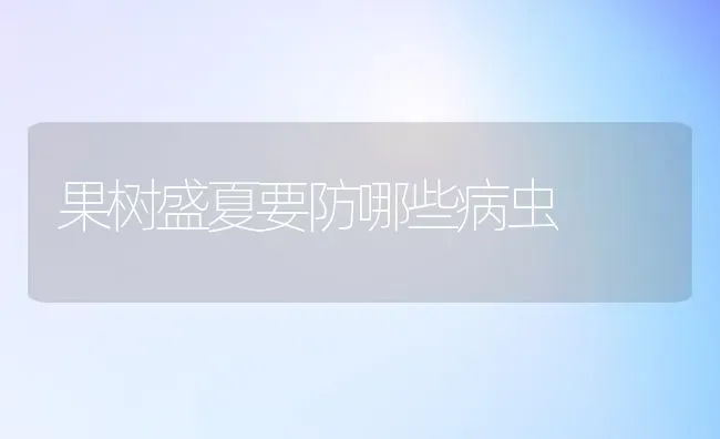 果树盛夏要防哪些病虫 | 瓜果种植