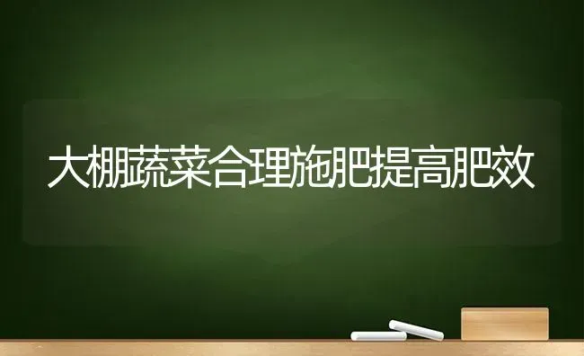 大棚蔬菜合理施肥提高肥效 | 蔬菜种植