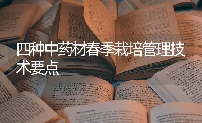 四种中药材春季栽培管理技术要点 | 药材种植