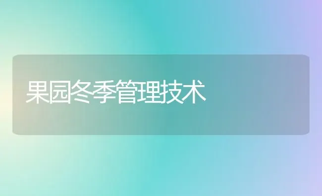 果园冬季管理技术 | 瓜果种植