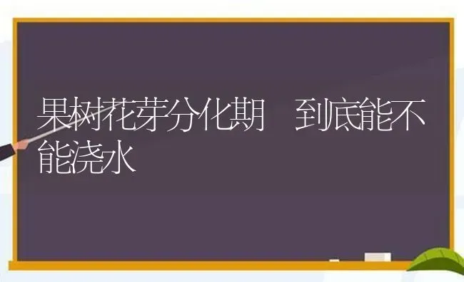 果树花芽分化期 到底能不能浇水 | 瓜果种植