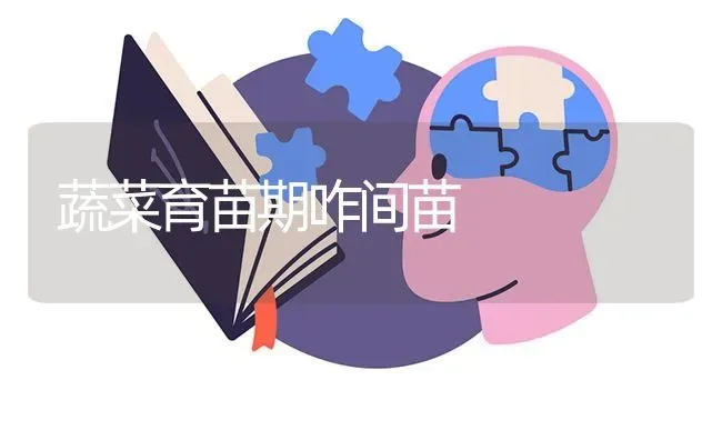 蔬菜育苗期咋间苗 | 蔬菜种植