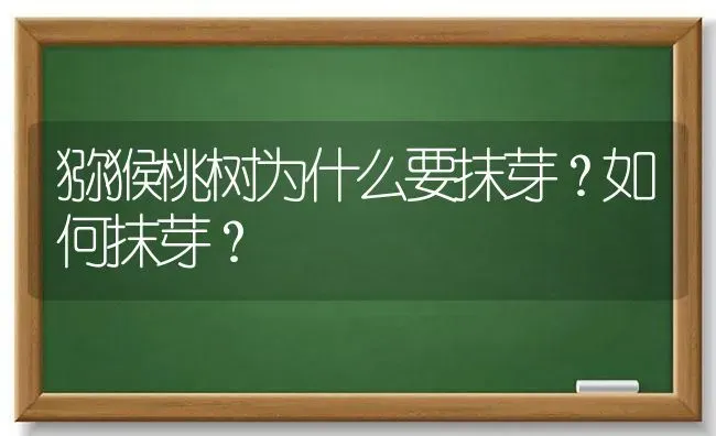 猕猴桃树为什么要抹芽？如何抹芽？ | 瓜果种植