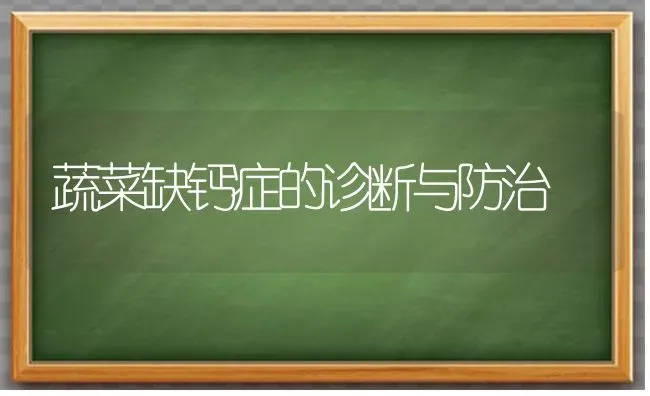 蔬菜缺钙症的诊断与防治 | 蔬菜种植