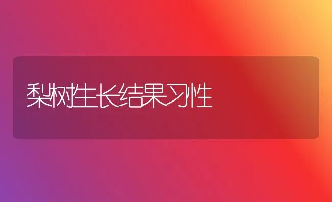 梨树生长结果习性 | 瓜果种植