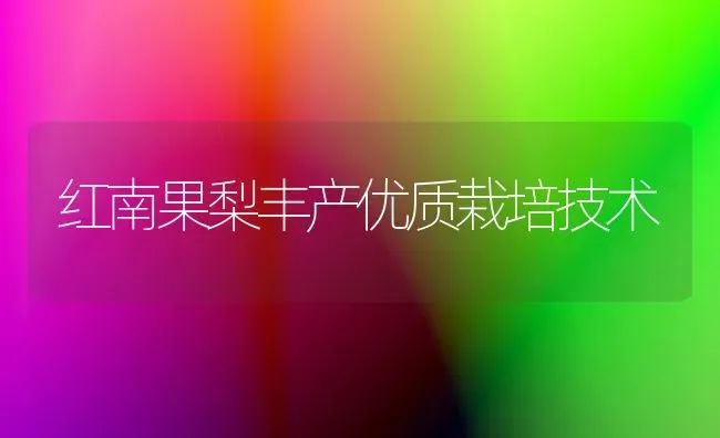 红南果梨丰产优质栽培技术 | 瓜果种植