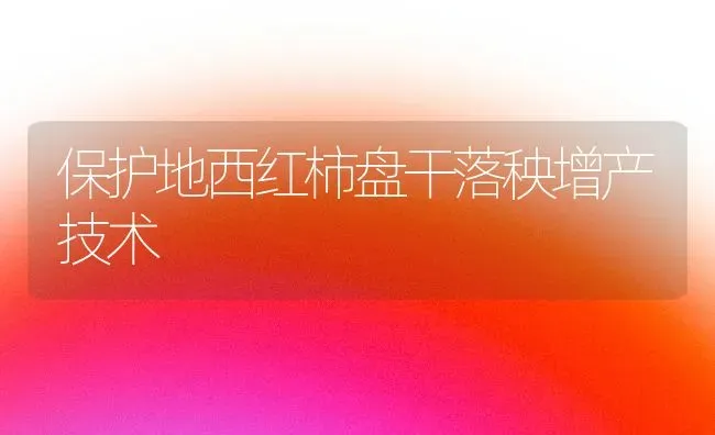 保护地西红柿盘干落秧增产技术 | 蔬菜种植