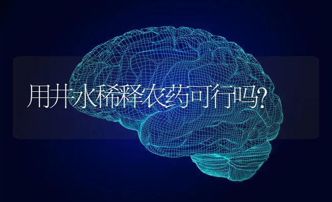 用井水稀释农药可行吗？ | 种植病虫害防治