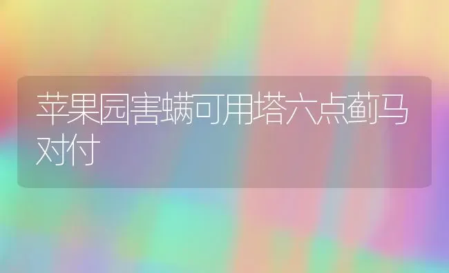 苹果园害螨可用塔六点蓟马对付 | 瓜果种植