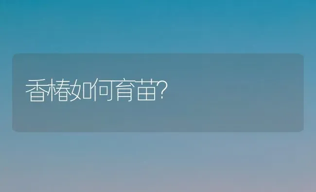 香椿如何育苗？ | 瓜果种植