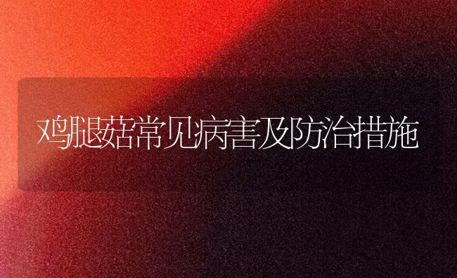 鸡腿菇常见病害及防治措施 | 食用菌种植