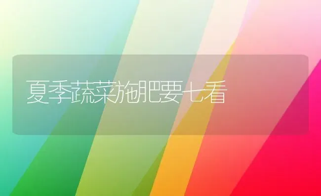 夏季蔬菜施肥要七看 | 蔬菜种植