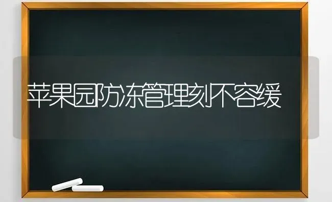 苹果园防冻管理刻不容缓 | 瓜果种植