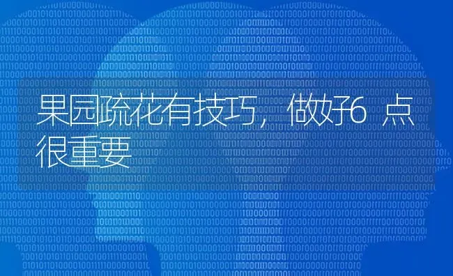 果园疏花有技巧，做好6点很重要 | 瓜果种植