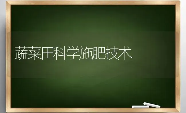 蔬菜田科学施肥技术 | 蔬菜种植