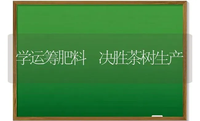 学运筹肥料 决胜茶树生产 | 种植肥料施肥