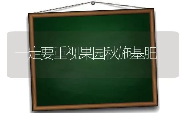 一定要重视果园秋施基肥 | 瓜果种植