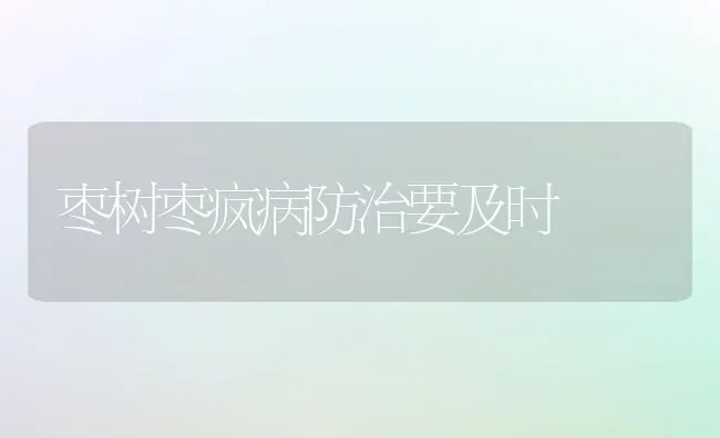 枣树枣疯病防治要及时 | 瓜果种植