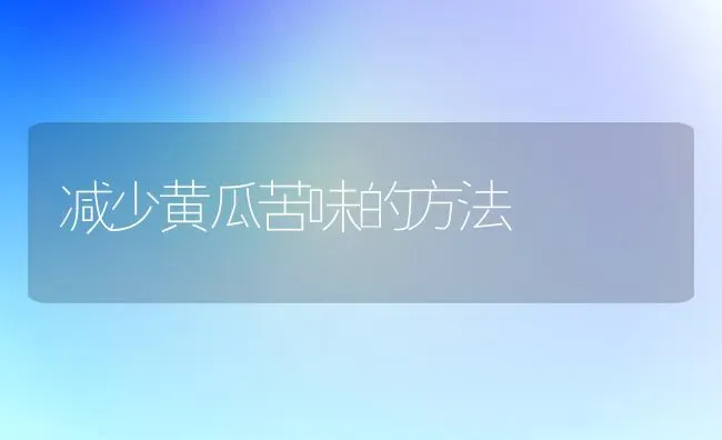 减少黄瓜苦味的方法 | 蔬菜种植