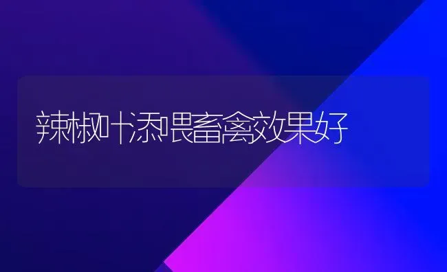 辣椒叶添喂畜禽效果好 | 瓜果种植