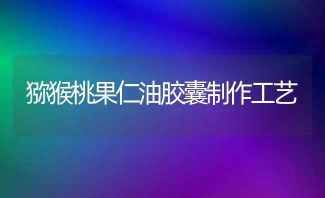 猕猴桃果仁油胶囊制作工艺 | 瓜果种植