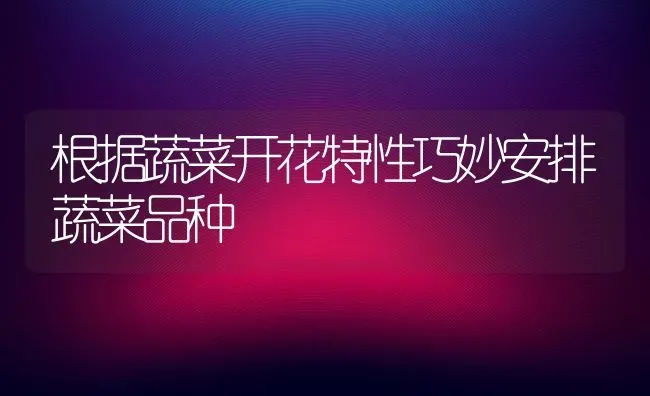 根据蔬菜开花特性巧妙安排蔬菜品种 | 蔬菜种植