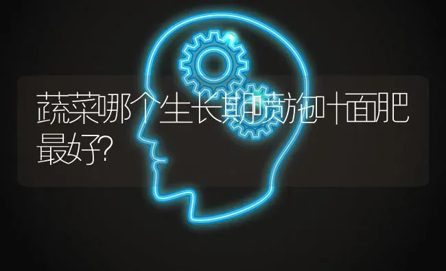 蔬菜哪个生长期喷施叶面肥最好？ | 蔬菜种植