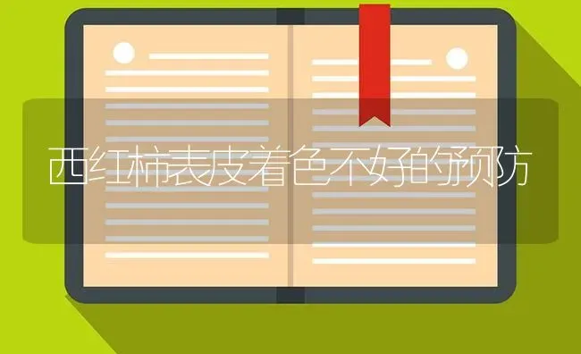 西红柿表皮着色不好的预防 | 蔬菜种植