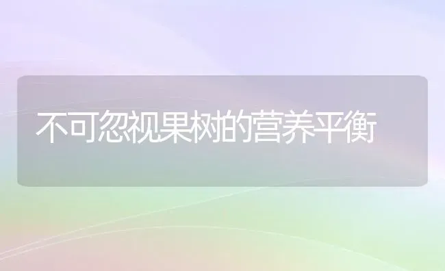 不可忽视果树的营养平衡 | 瓜果种植