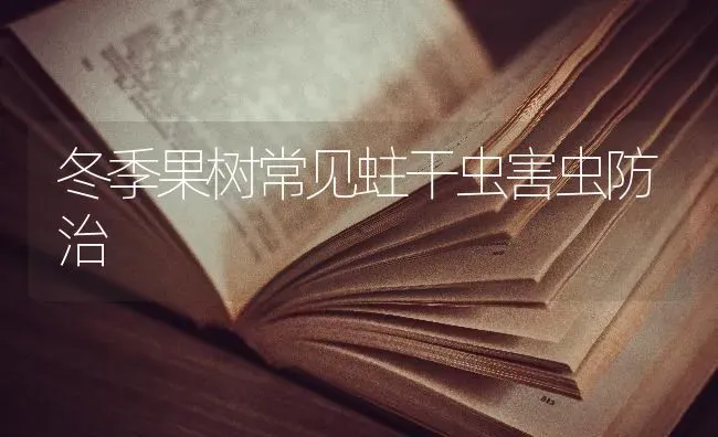 冬季果树常见蛀干虫害虫防治 | 瓜果种植