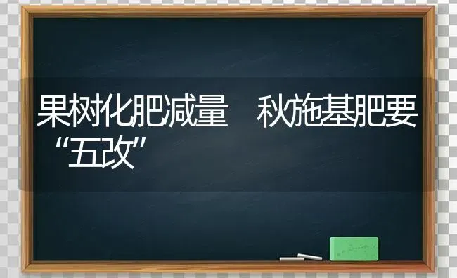 果树化肥减量 秋施基肥要“五改” | 瓜果种植